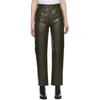Agolde Khaki Recycled Leather 90's Pinch Pants In Iguana