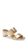 Ferragamo Women's Trabia Embellished Block Heel Slide Sandals In Gold