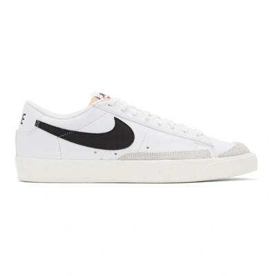 Nike Blazer Low '77 Suede-trimmed Leather Sneakers In White