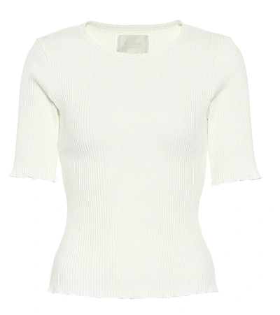 Citizens Of Humanity Annie Ribbed Cotton T-shirt In White