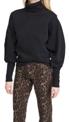 Agolde Turtleneck Sweatshirt With Extended Cuffs In Black