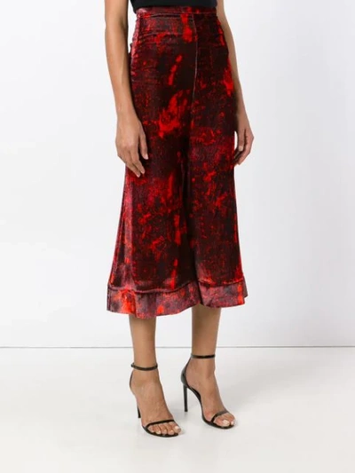 Ellery Jacquard Printed Velvet Trousers In Red