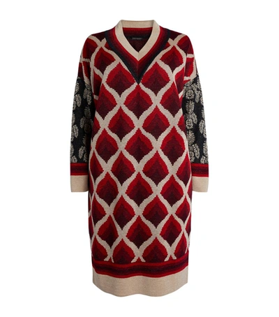 Marina Rinaldi Gioia Sweater Dress In Bordeaux