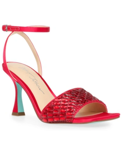 Betsey Johnson Britt Dress Sandal Women's Shoes In Red