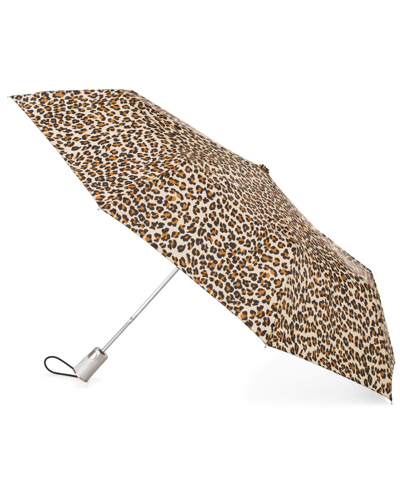 Totes Water Resistant Auto Open Close Umbrella In Leopard Sp