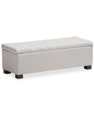 Furniture Roanoke Grid-tufting Storage Ottoman Bench In Grey