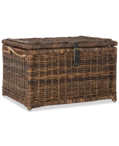 Furniture Jonathan Y Happimess Caden 30'' Wicker Storage Trunk In Brown