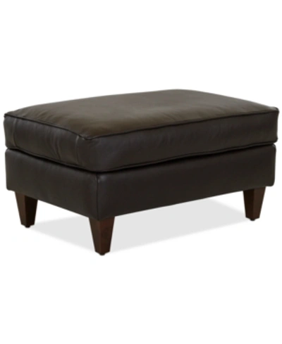 Furniture Closeout! Austian 34" Leather Ottoman, Created For Macy's In Chocolate