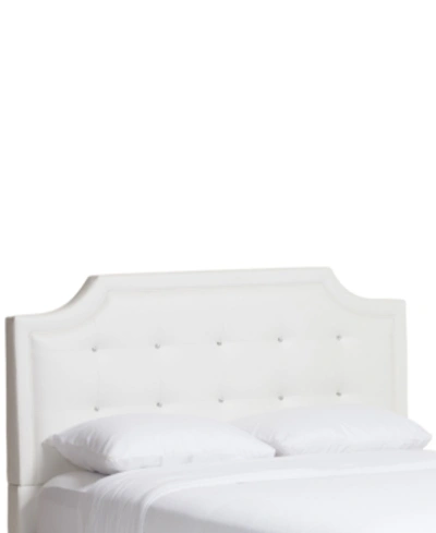 Furniture Ashima Modern Queen Bed With Upholstered Headboard In White