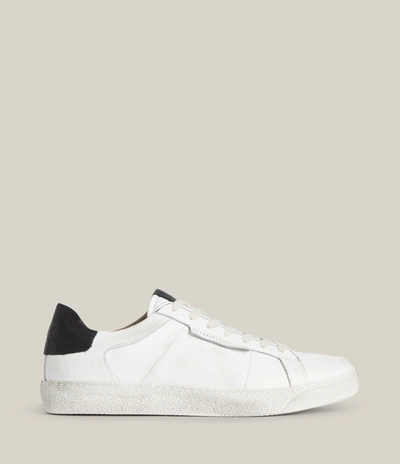 Allsaints Mens White Sheer Leather Low-top Trainers 7