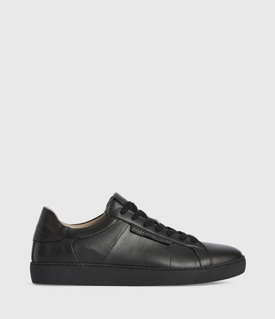 Allsaints Mens Black Sheer Leather Low-top Trainers 10