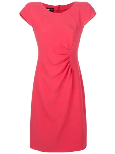 Giorgio Armani Cap-sleeve Ruched Jersey Dress, Pink