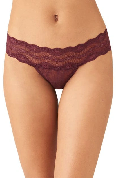 B.tempt'd By Wacoal B.temptd By Wacoal Lace Kiss Bikini In Windsor Wine