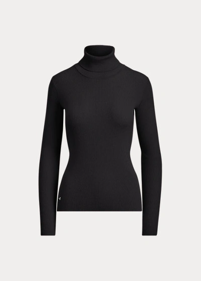 Lauren Petite Stretch Cotton Turtleneck In Mascarpone Cream