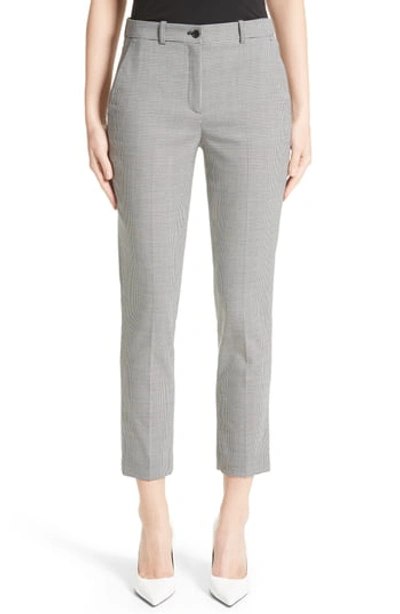 Michael Kors Sam Cropped Stretch-wool Pants, Gray In Black/ White