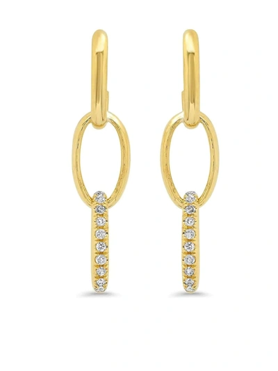 Jennifer Meyer 18kt Yellow Gold 3 Edith Link Pavé Diamond Earrings In Ylwgold