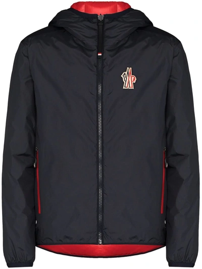 Moncler Chambave Reversible Logo-appliquéd Quilted Shell Down Hooded Ski Jacket In Blue