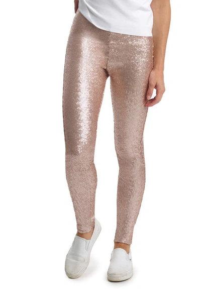 Commando High Waist Sequin Leggings In Blush