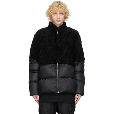 Rick Owens X Moncler Coyote Black Quilted Shell Jacket In 999 Black