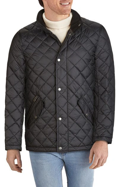 Cole Haan Quilted Barn Jacket In Black