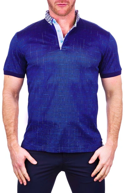 Maceoo Mozartwindow Blue Button-down Polo
