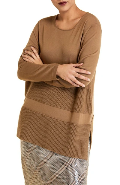 Marina Rinaldi Antifona Merino Wool Sweater In Hazelnut