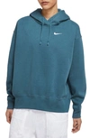 Nike Sportswear Women's Fleece Hoodie In Ash Green/ White