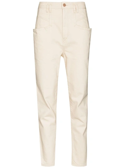 Isabel Marant Nadeloisa Jeans In Beige Denim In White