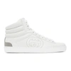 Gucci New Ace Perforated Logo High Top Sneaker In White