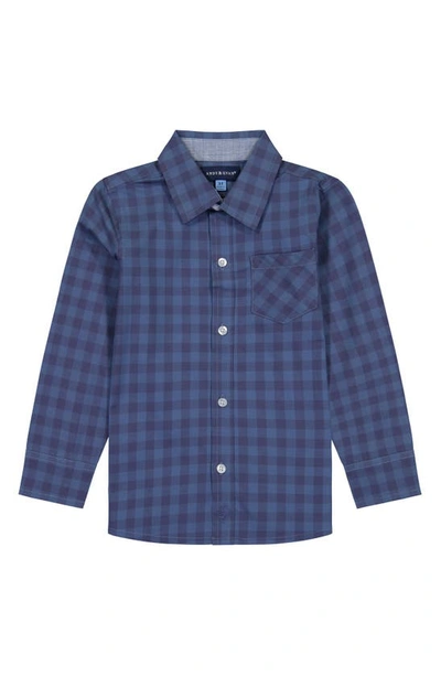 Andy & Evan Kids' Plaid Button-up Shirt In Royal Blue Check