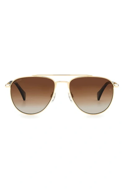 Rag & Bone 55mm Polarized Gradient Aviator Sunglasses In Brown / Gold