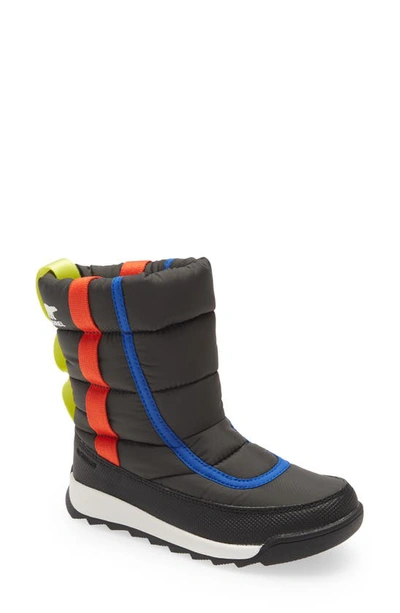 Sorel Kid's Whitney Ii Waterproof Puffy Nylon Winter Boots, Toddler/kids In Nero