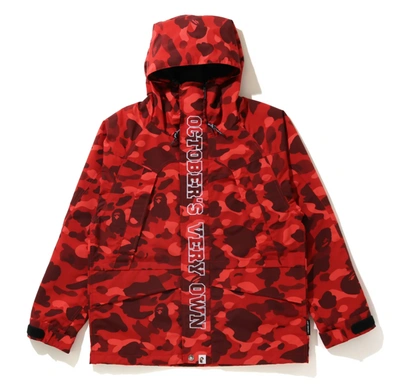 Pre-owned Bape  X Ovo Color Camo Jacket Red