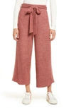 Bobeau Tie Front Pants In Withered Rose