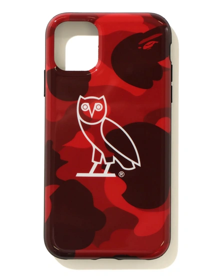 Pre-owned Bape  X Ovo Color Camo Iphone 11 Pro Case Red
