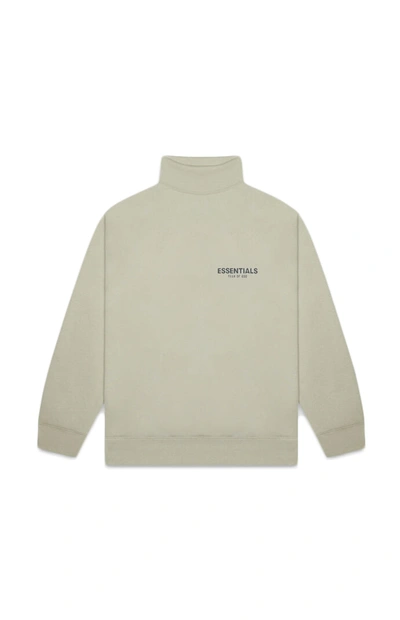 Pre-owned Fear Of God  Essentials Pull-over Mockneck Sweatshirt Moss