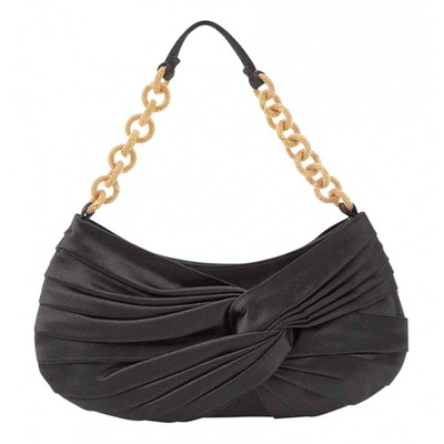 Pre-owned Anya Hindmarch Silk Handbag In Black