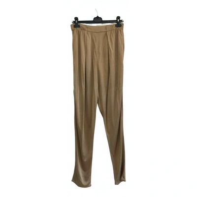 Pre-owned Fendi Cloth Trousers In Gold