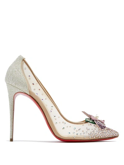 Christian Louboutin Feerica Crystal-embellished Red Sole Pump, White In Version Ab