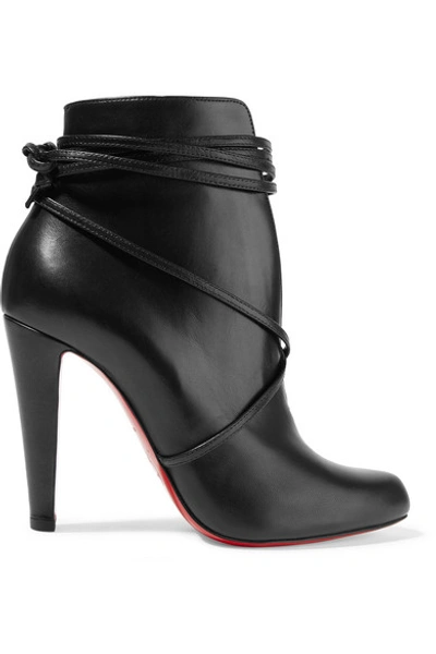 Christian Louboutin S.i.t. Rain 100 Leather Ankle Boots In Black