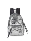 Chiara Ferragni Sequin Embellished Wink Backpack In Silver