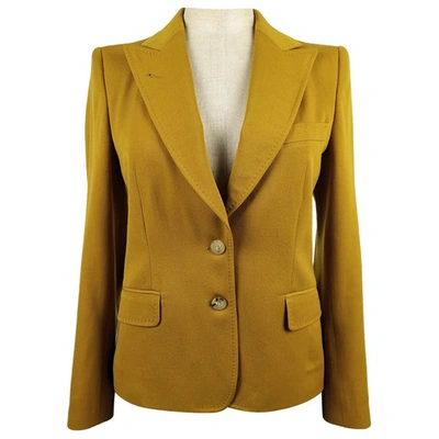 Pre-owned Dries Van Noten Wool Suit Jacket In Yellow