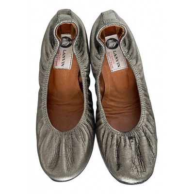 Pre-owned Lanvin Cloth Ballet Flats In Silver