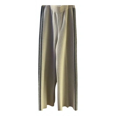 Pre-owned Dior Beige Cashmere Trousers