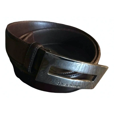 Pre-owned Dolce & Gabbana Leather Belt In Brown