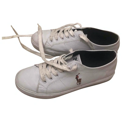 Pre-owned Polo Ralph Lauren Leather Trainers In White