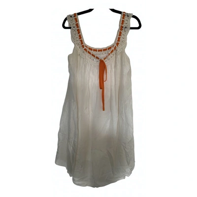 Pre-owned Collette Dinnigan Silk Mid-length Dress In White