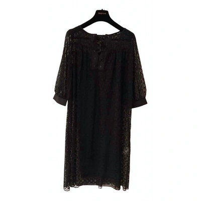 Pre-owned Liviana Conti Silk Mid-length Dress In Black