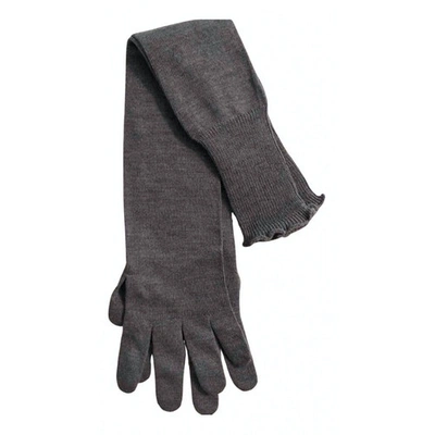 Pre-owned Liviana Conti Wool Long Gloves In Grey