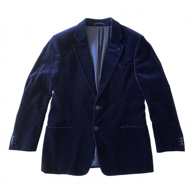 Pre-owned Armani Collezioni Blue Velvet Jacket